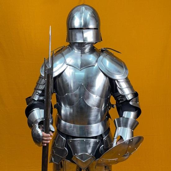 Rikomer Premium Steel Full Body Armor Ultimate Medieval Wearable Suit for , Cosplay  Combat