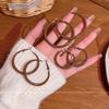 Hong Kong Style Maillard Pigment Ring Ear Buckle Women's Round Face Small and White Earrings Ears