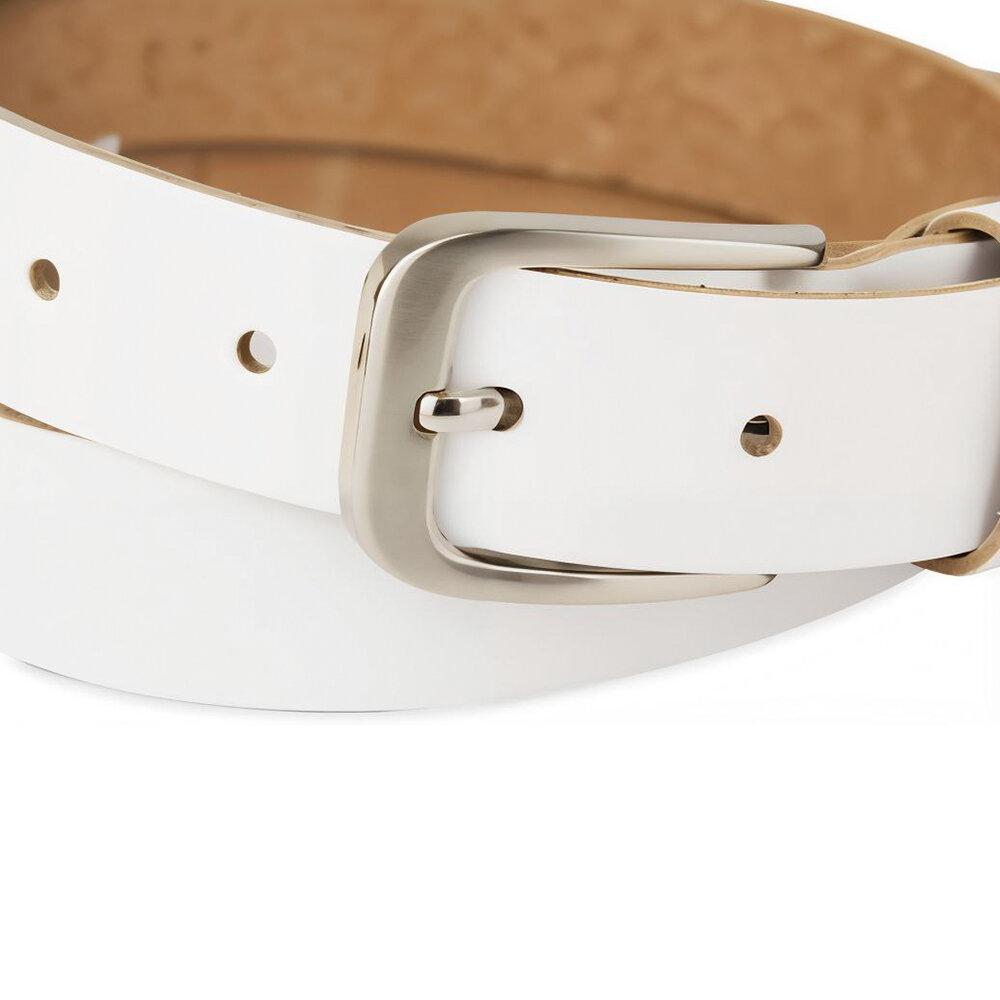 Genue Leather Belt for Women NEEDIVYOU, White Color, MADE IN GERMANY