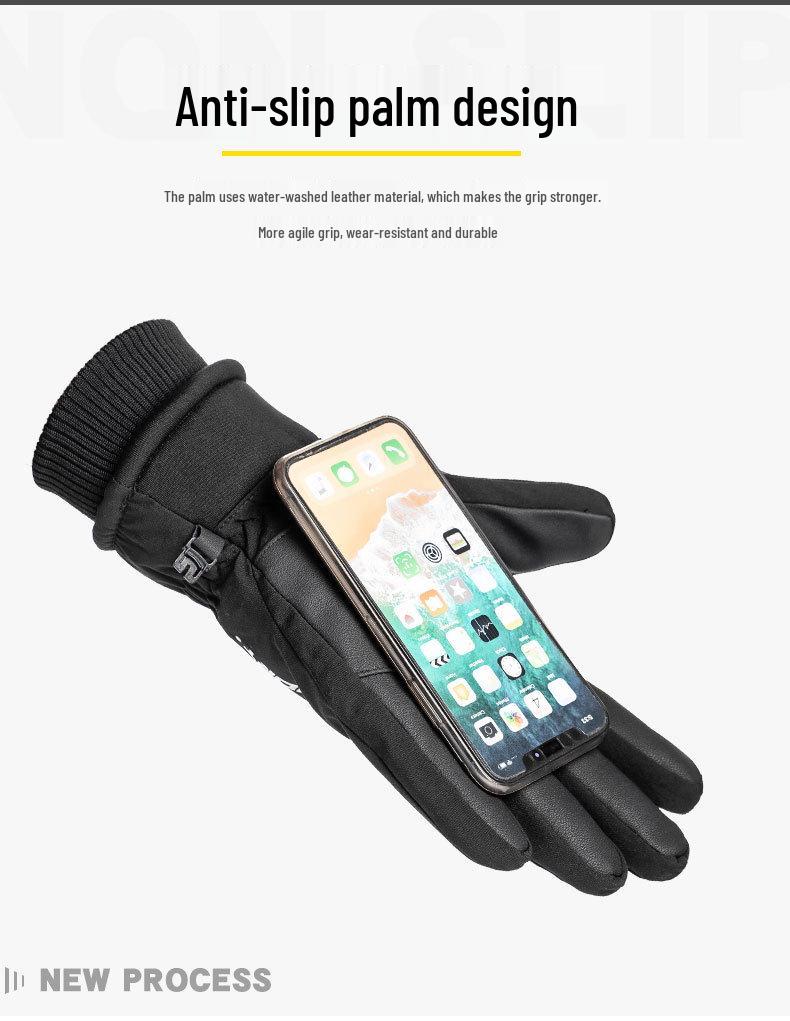 Men's Waterproof Touchscreen Ski Gloves - Winter Warmth for Cycling & Skiing