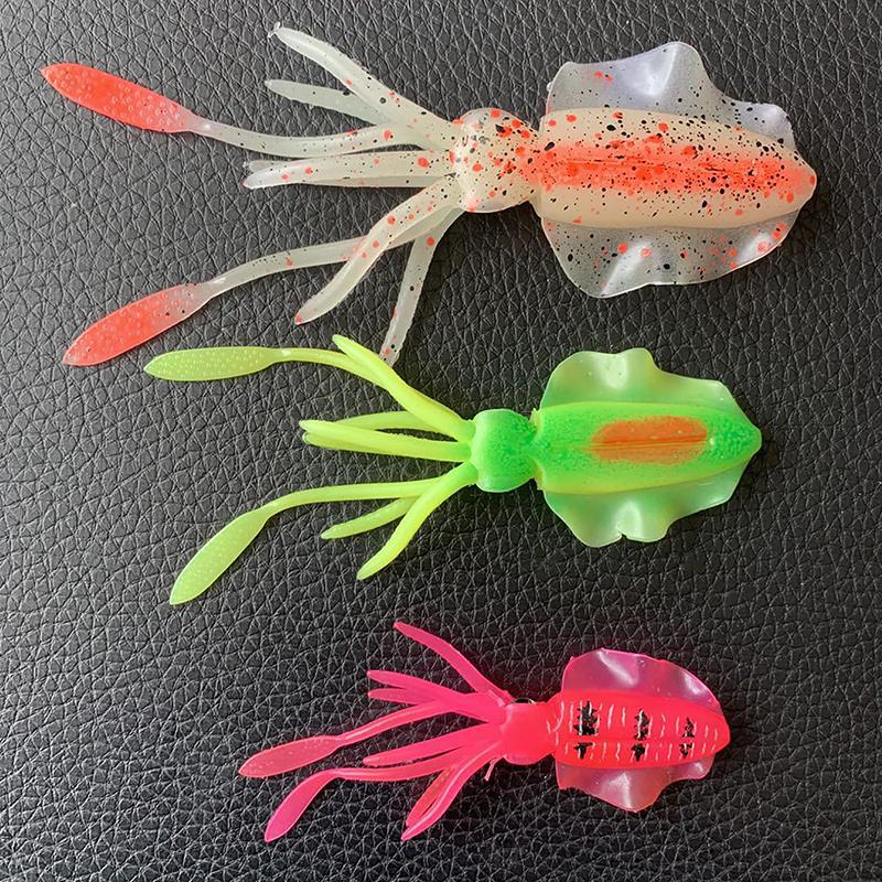 Isca de pesca macia para lula, isca luminosa/uv para lula, isca de pesca para pesca marítima, isca wobbler