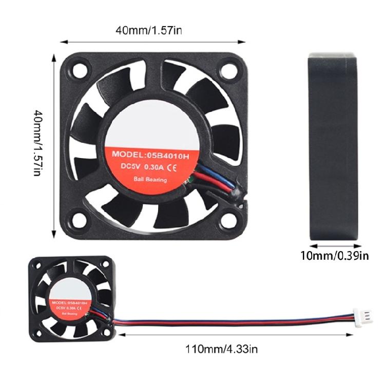 3D Printer Replacement Print Cooling Fan 4010 5V Brushless Fan Hotend Extruder Coolers Radiator Sleeve Bearing for MK4/XL