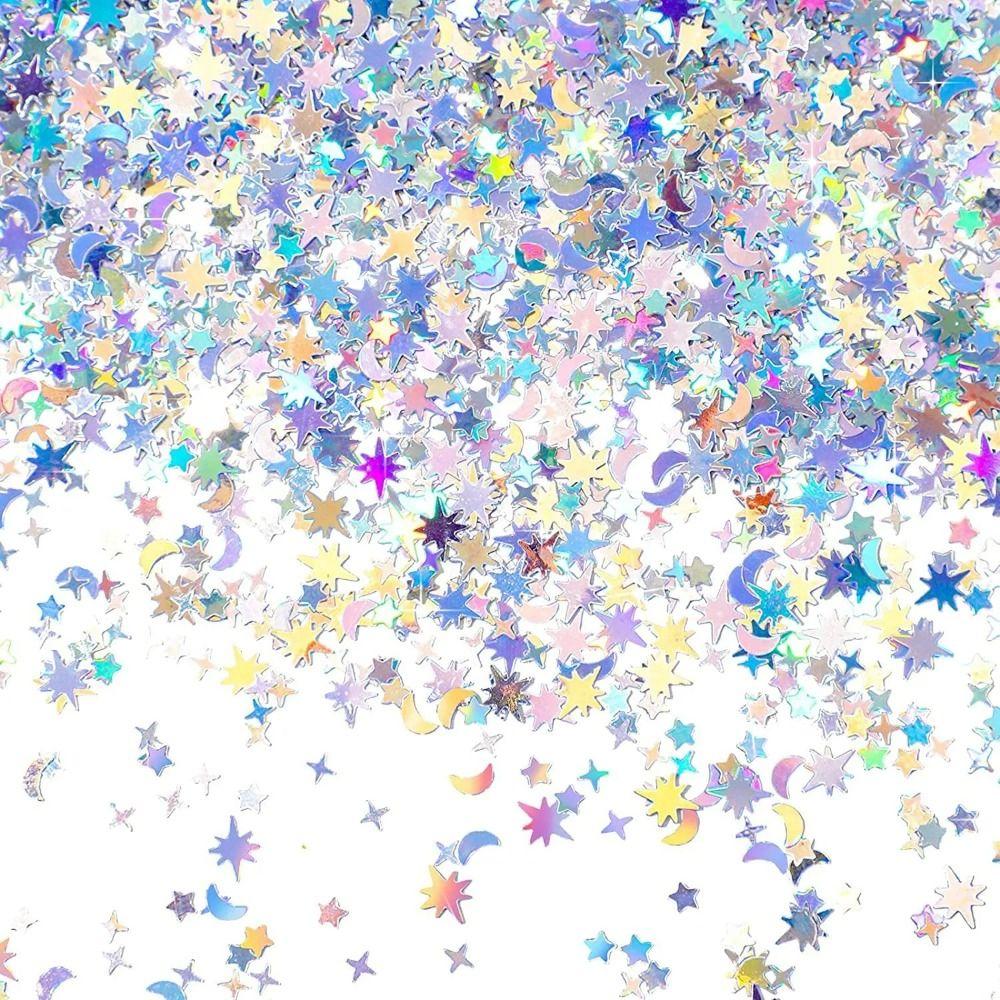Paper Star Moon Table Confetti Gold Silver Party Decoration Colorful Foil Sequin Scatter