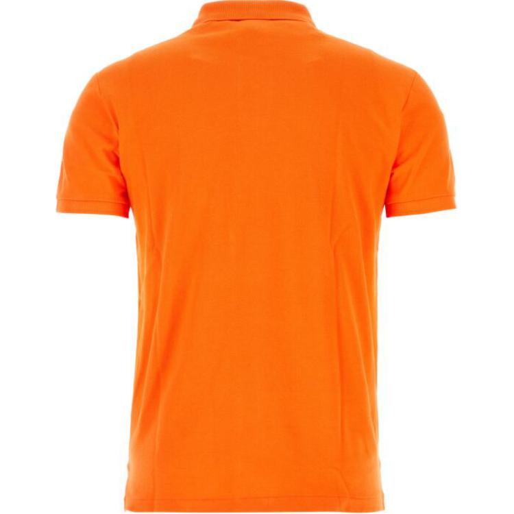 Polo Ralph Lauren SS23 Solid Color Logo Embroidered Short Sleeve Polo Shirt Men tops Orange 710680784-315