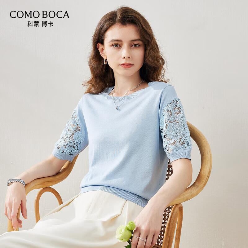 Женская футболка из смесовой ткани с кружевом и шелком Mulberry 2XL
