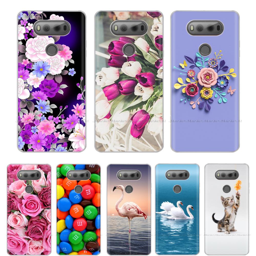 Funda Transparente para LG V20 V 20 Funda de Teléfono TPU Cubierta de Silicona Suave para LG V20 Capa Patrón Lindo de Flores Animales Cubiertas Traseras