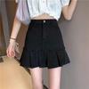 Women's Black Pleated Skirt Summer Spring Autumn Grey High-Waisted A-Line Slimming Petite JK Short Casual All-match Versatile Skirt