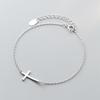 S925 Gold-Plated Minimalist Cross Bracelet for Women: Elegant Sterling Silver, Contemporary Style