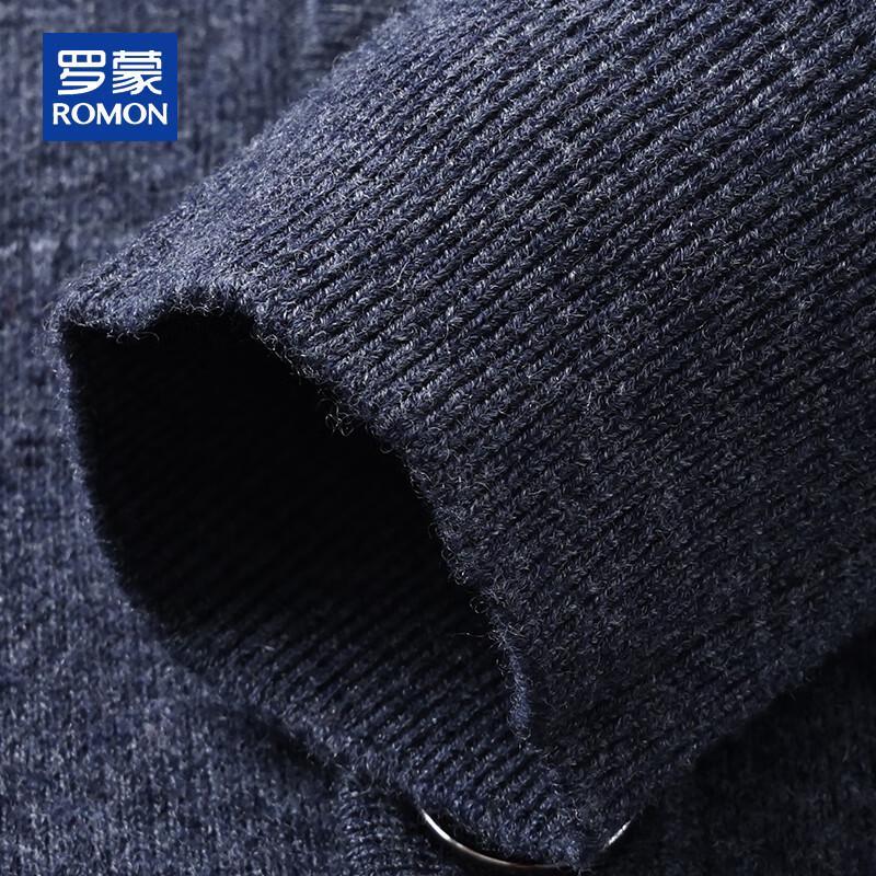 ROMON Men's 100% Pure Wool Thick V-Neck Button Cardigan