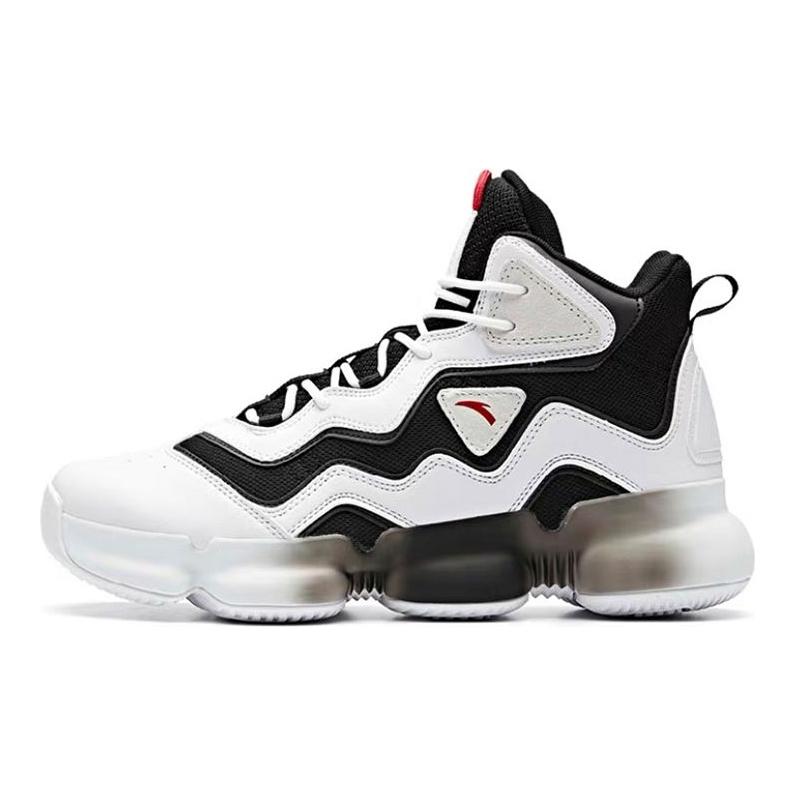 Anta Yukun 2 Comfortable High-Top Basketball Shoes Men Sneakers Black White 91941182-1