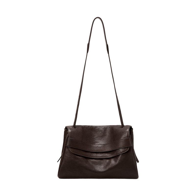 Leather Messenger Bag Retro Commuter Shoulder Bag Large Capacity Casual Tote Bag Underarm Crossbody Bag