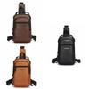 PU Leather Sling Shoulder Bag Solid Color Male Crossbody Bag Backpack Men's Chest Bag  Daily