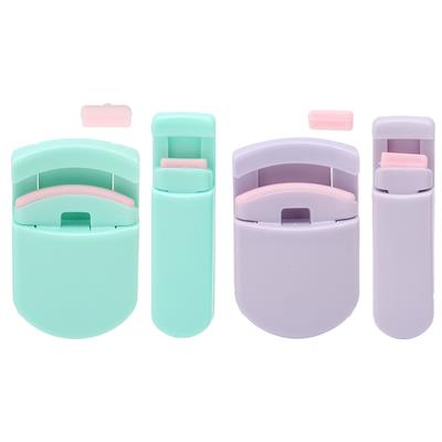 2Pcs Wide Angle Partial Eyelash Curler Cute Eyelash Curlers with Replacement Silicone Refill Pad for