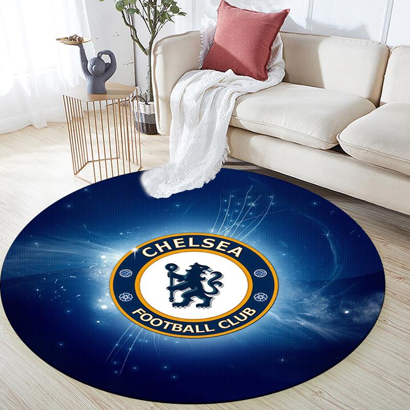 Chelsea Football Club2 Round Area Rug,Carpet Rug for Living Room Bedroom Sofa Playroom Decor,Non-slip Floor Mat