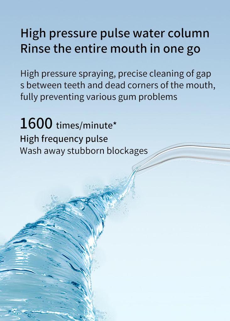 Portable High-Pressure Oral Irrigator for Effective Dental Calculus Removal