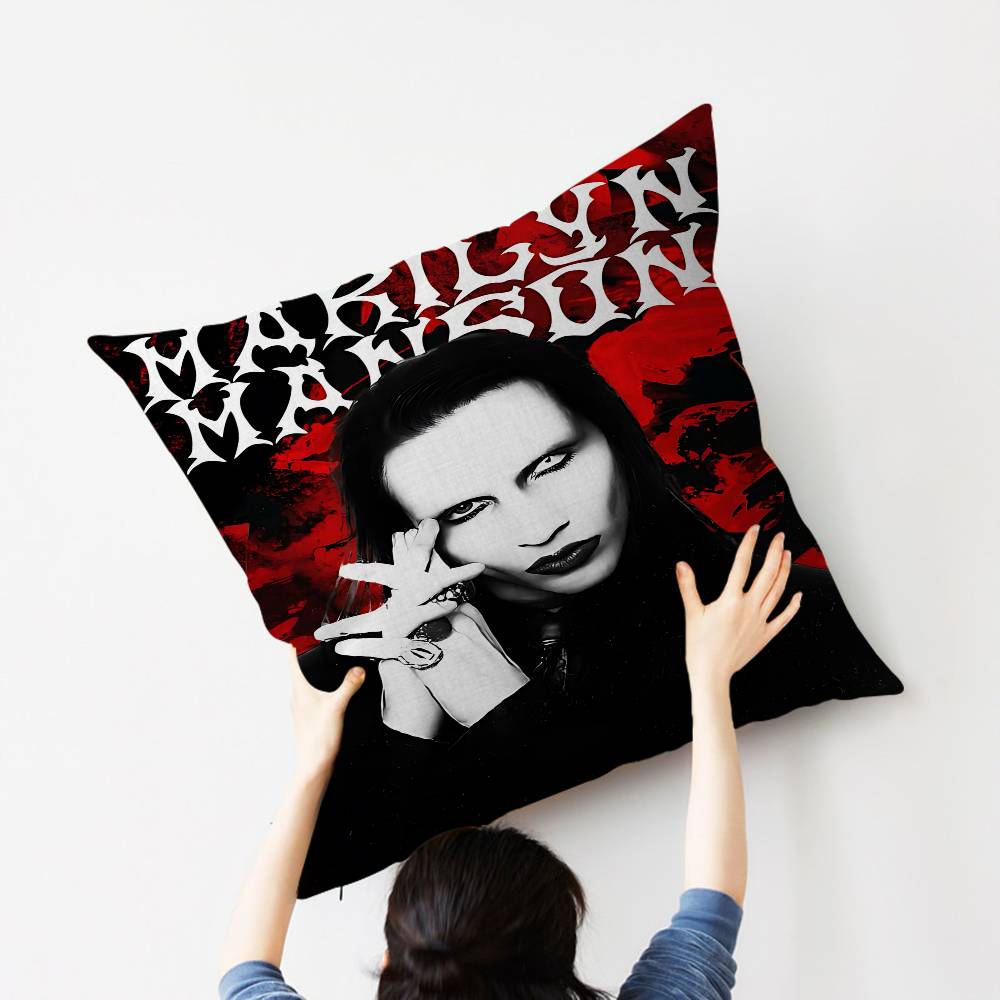 M-Marilyn M-Manson Singer Personalized Picture Text Home Decorative Pillows Household Gifts 45X45Cm