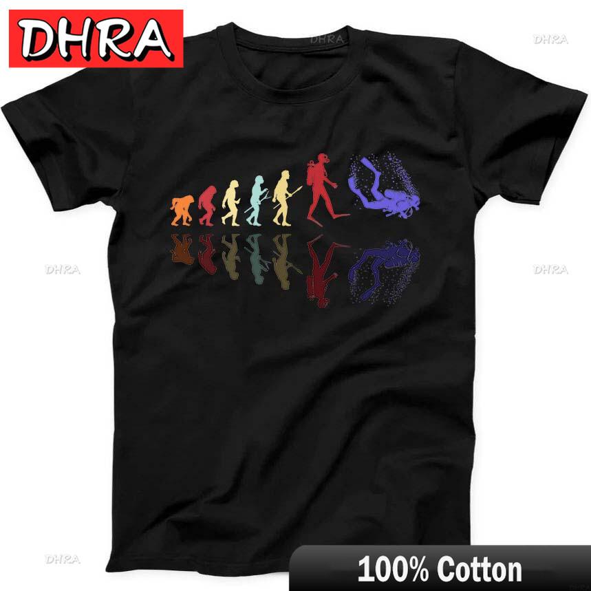 Diving Evolution of Unisex Scuba Diving Best Seller Funny Gift Black T Shirt Graphic Tees Unique Chic Urban Tops TShirts Youth 4XL