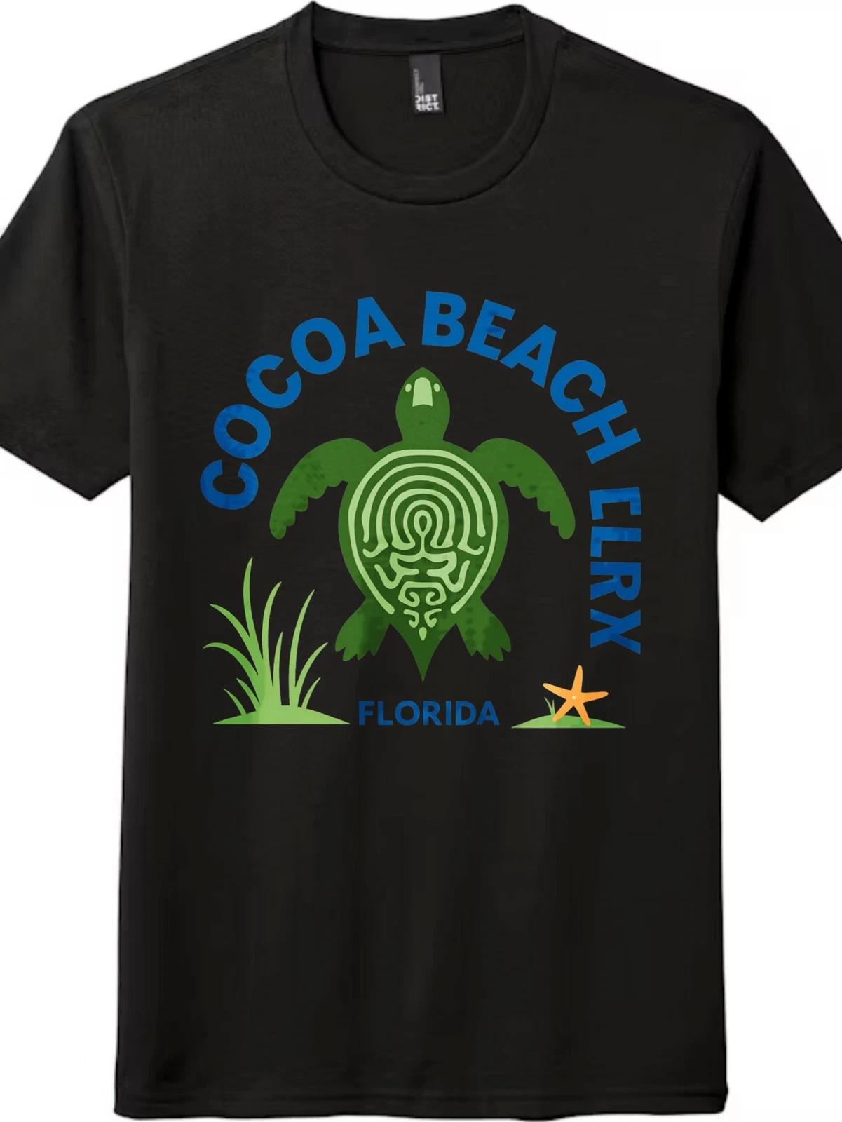 Unisex Cocoa Beach Florida Sea Turtle Graphic T-Shirt Vacation Souvenir Tee XL