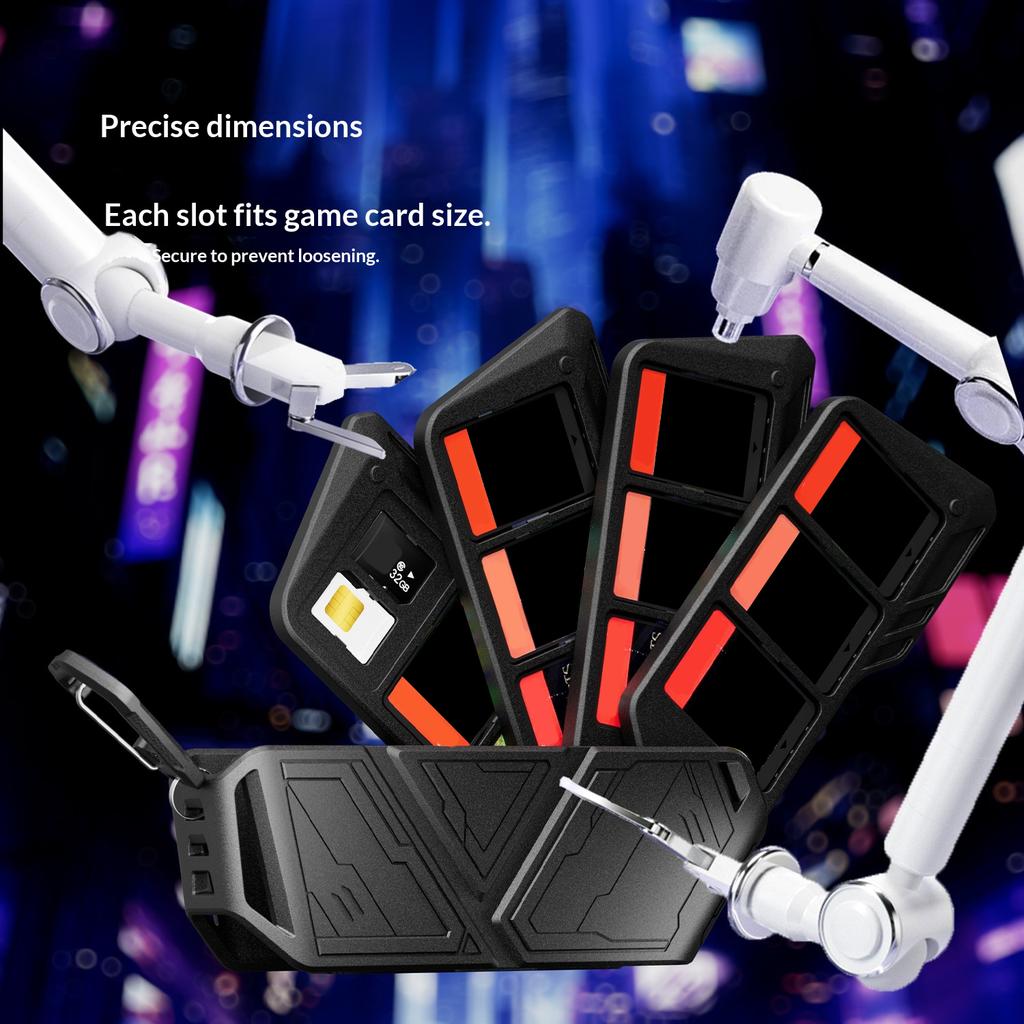 Game Card Case for Nintendo Switch 2/OLED/Lite 12-Slot Hard PC Dustproof Storage Box with Hook