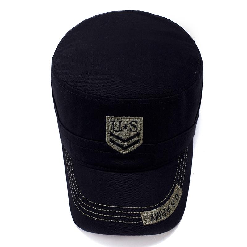 Hatt, koreansk version av trendig höst- och vinter herr platt hatt, broderad kamouflage militärhatt i lager