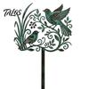 Rustic Copper Bird Statue Metal Garden Stake, Weather Resistant Iron Yard Art Ornament, Figurine Retro Patina Finish Sign for Outdoor Lawn Decor