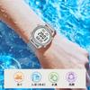 Hearkent Women's Pedometer Watch Waterproof Backlight Step Count Distance Calories Stopwatch Alarm Large Digital Display