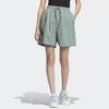 Adidas Originals Trefoil Toc Woven Shorts Solid Color Logo Embroidery Drawstring Straight Regular Shorts Women Shorts Silver Gray Green IP1759