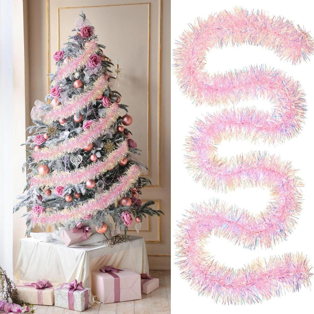 1 Stück, 2m Lametta-Girlande Glänzend Metallisch Glitzer Partydekoration für Weihnachten Valentinstag Hochzeit Geburtstag Feiertag Hausdekoration