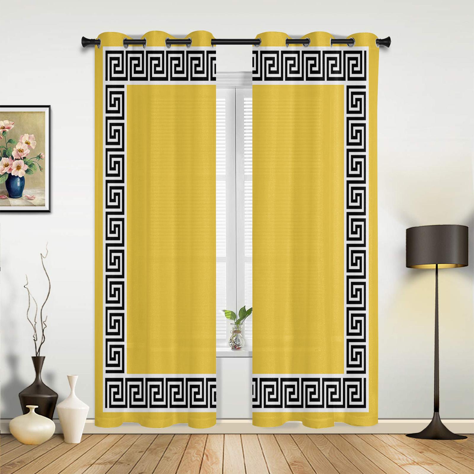 

Желтый Серый Черный Лоскутное Абстрактное Искусство Средневековый Стиль Шторы Спальня Гостиная Шторы Кухня Окно Шторы Домашний Декор 135W x 60H(cm) x1