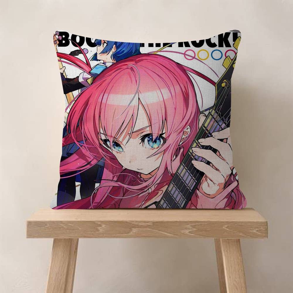 Anime Bocchi The Rock Pillow Cushion Cover Pillowcase Living Room Sofa Home Decor Customized
