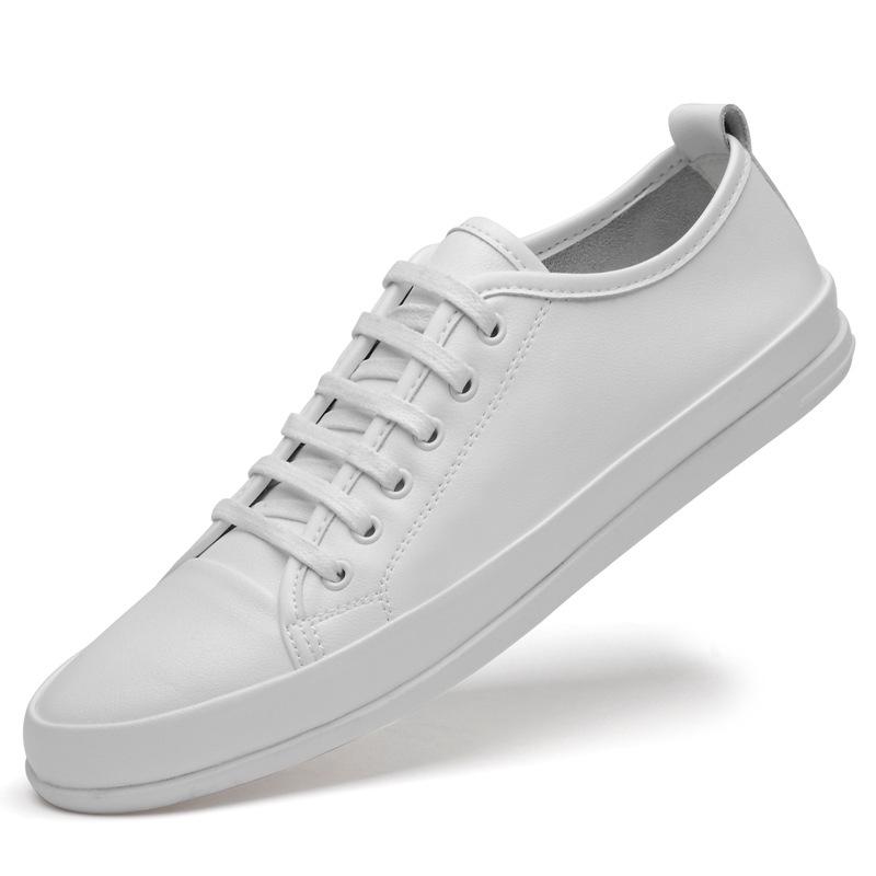 2024 Spring Men's Trendy Genuine Leather Breathable Lace-up Casual Sneakers, Large Size Available