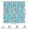 Cute Cat Fish Bathroom Decor Shower Curtain Ocean Marine Sea Animal Pattern Home Waterproof Fabric