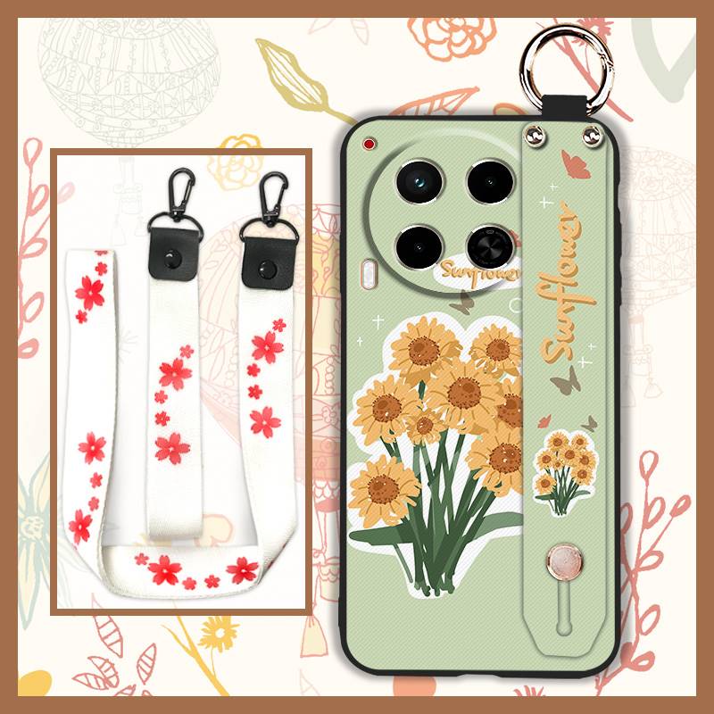 Waterproof Durable Phone Case For Tecno Camon30/4G/5G/CL6/CL7 Oil Painting Soft Case Kickstand Wristband Protective Ring