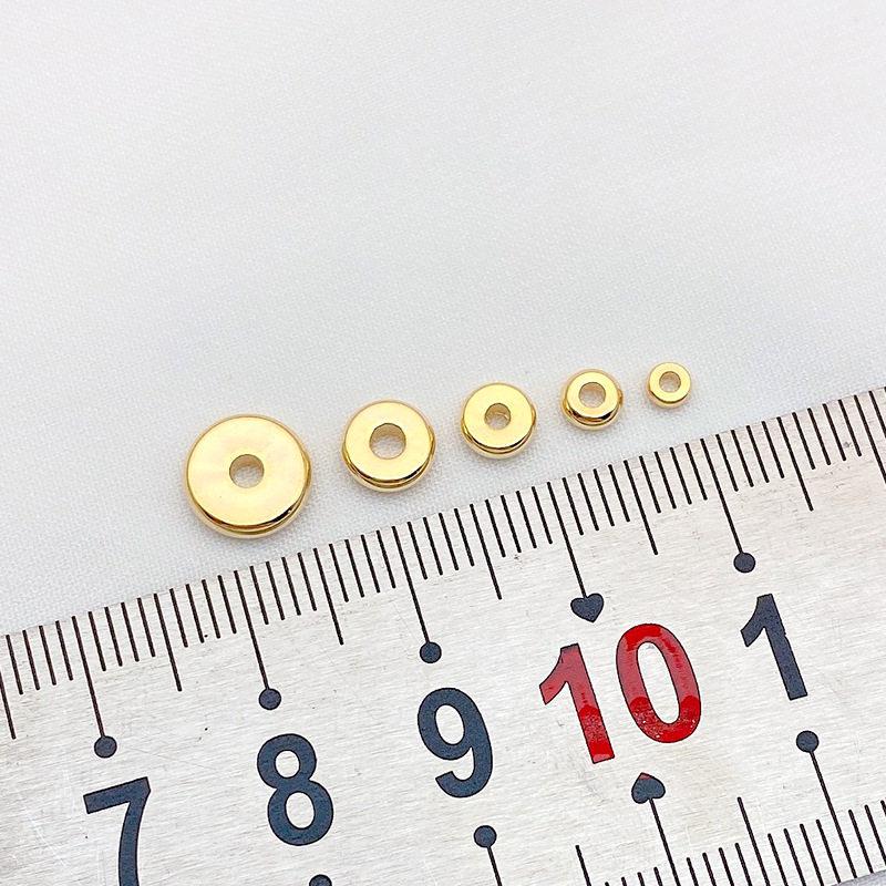 14K Gold Plated Colorfast Flat Round Spacer Beads for DIY Jewelry Making