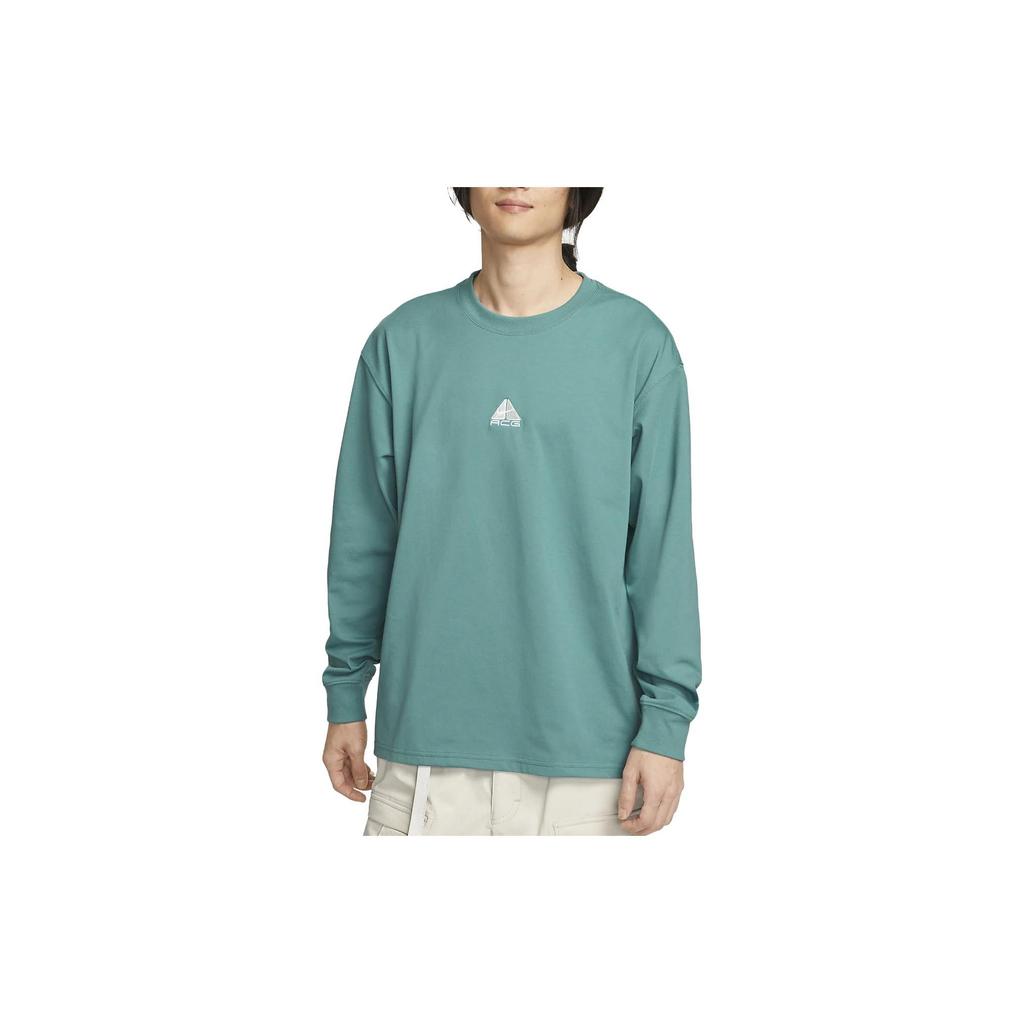 Nike ACG Lungs Solid Button Crew Neck Sweatshirt Men Tops Teal DR7754-379