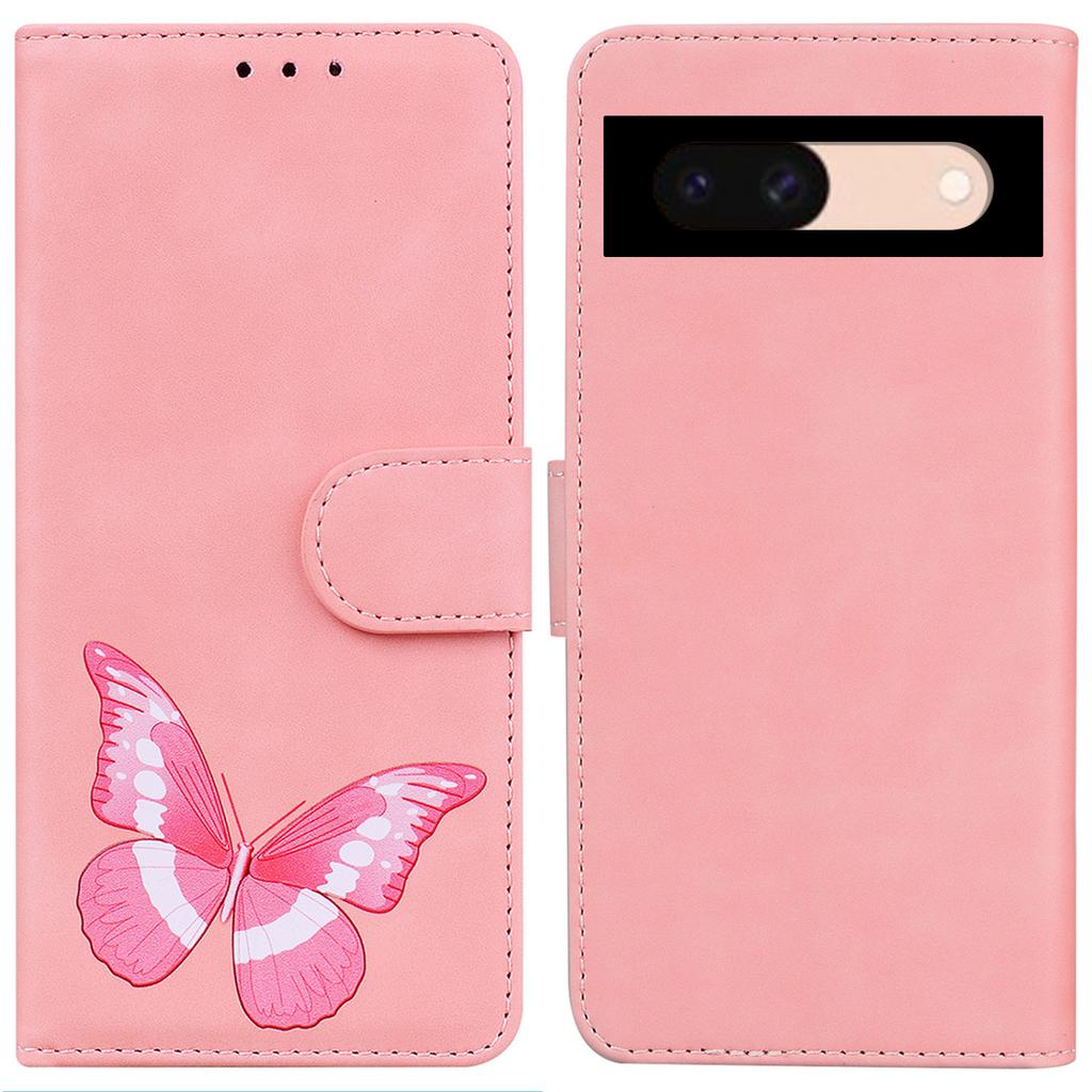 For Google Pixel 8a Phone Case Butterfly Printing Wallet PU Leather Stand Cover
