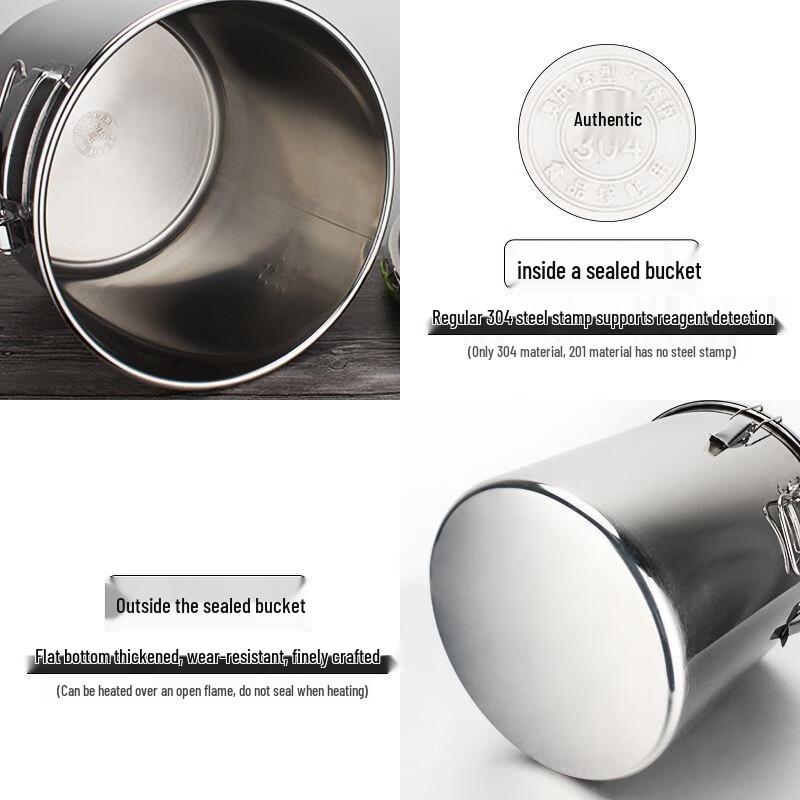 Mingling 50L 304 Stainless Steel Commercial Sealed Bucket