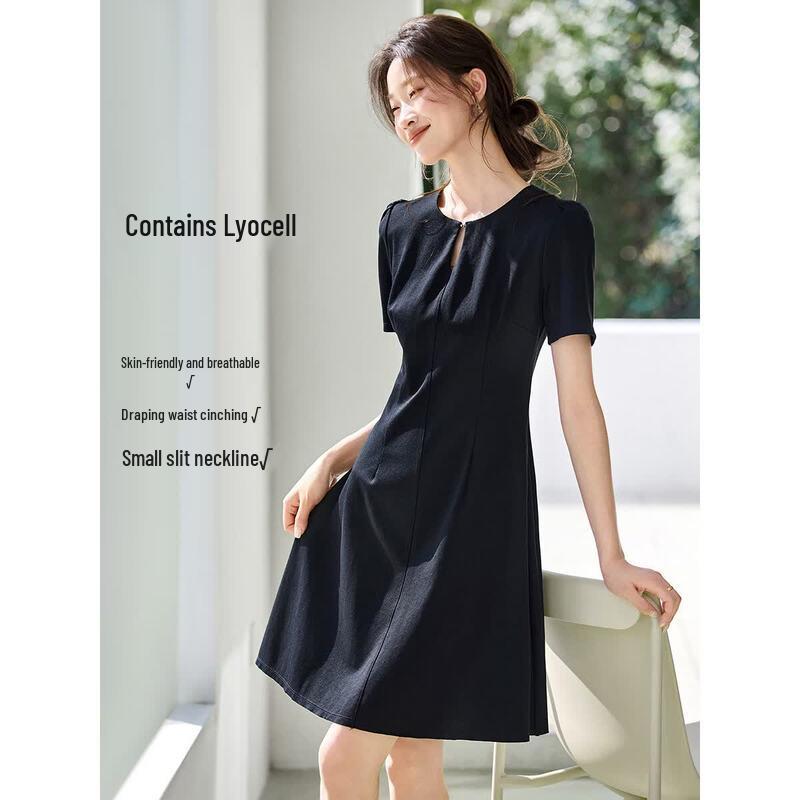 Elegant Lyocell Blend A-Line Midi Dress XL