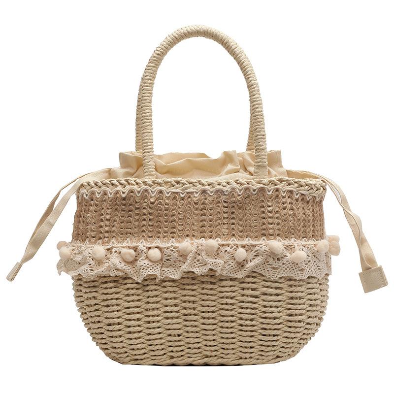 Beach Vacation Niche Beach Bag, Casual Woven Bag, Bucket Bag