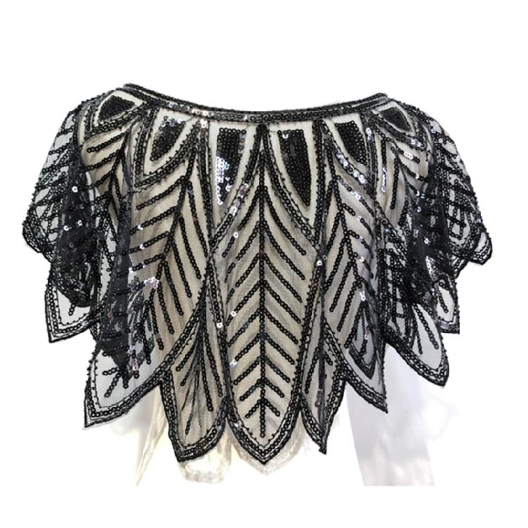 Sequins Flapper Shawl Costume Beadwork Accessories for 20s Theme Party
