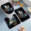 Art the Clown (5) Flannel Toilet 3 Piece Set Soft Bathroom Toilet Seat Cover Non-Slip Bath Rug Home Bathroom Decor