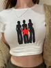 European and American style women's clothing new INS personalized street letter printing short navel short-sleeved T-shirt top