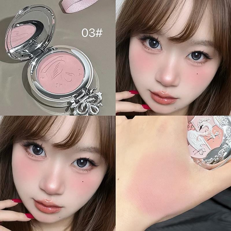 NICEKEY Pink Ballet Single Blush Powder Lasting Matte Monochrome Blush Whitening Delicate Blush Palette Contouring Shadow