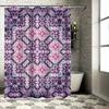Vibrant Pattern Shower CurtainPurple Geometric Floral Design for Bathroom Decor Waterproof Fabric with Hooks Included