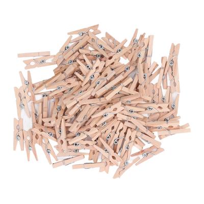 100Pcs Wooden Clothes Pins Mini Exquisite Workmanship Clothespins for Hanging Clothes Making Crafts