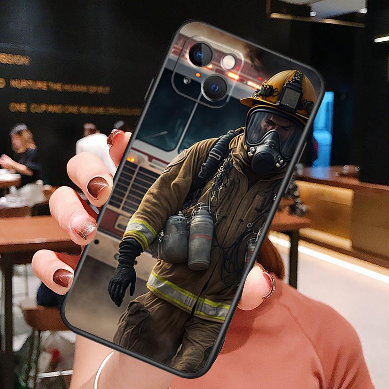 

Firefighter Fire Love Phone Case For iPhone 16 Pro Max 15 14 12 11 13 Pro Max Plus 12 13 Mini XR 16e Funda Silione Cover iPhone 11