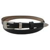 Leather Handcrafted Twolayer Thin Waistband With Metal Closure For Fashion Daily