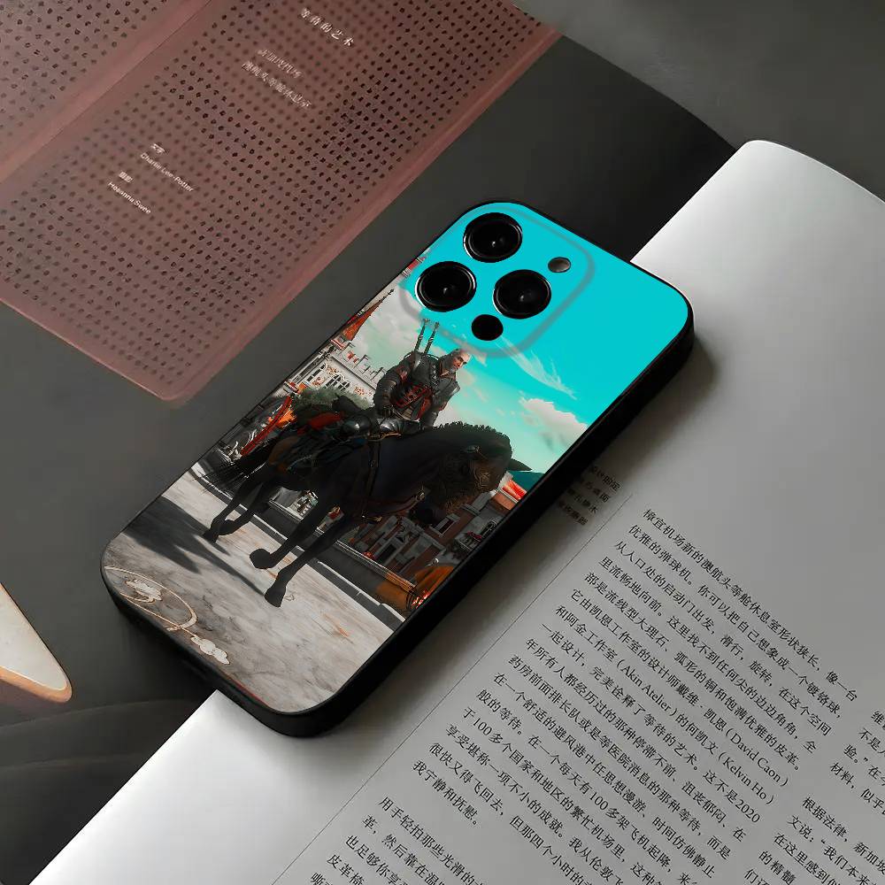 Game The R-Witcher Phone Case For Iphone 16 15 11 13 14 Pro Max 7 8 Plus X Xr Xs Max 12mini Black Shell Cover Case