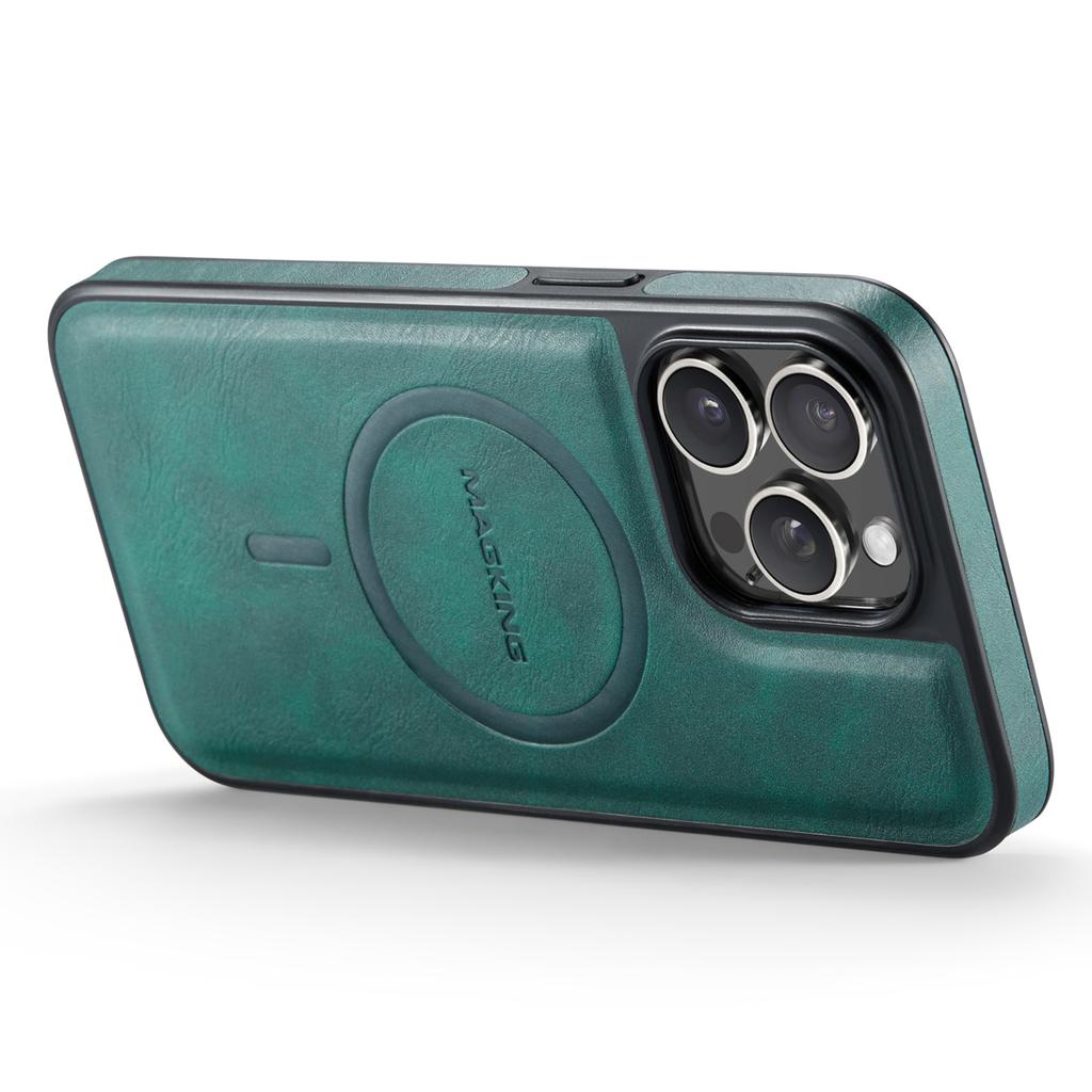 MAGKING K1 Series For iPhone 13 Pro Magnetic Case PC+TPU+PU Leather Shockproof Phone Cover