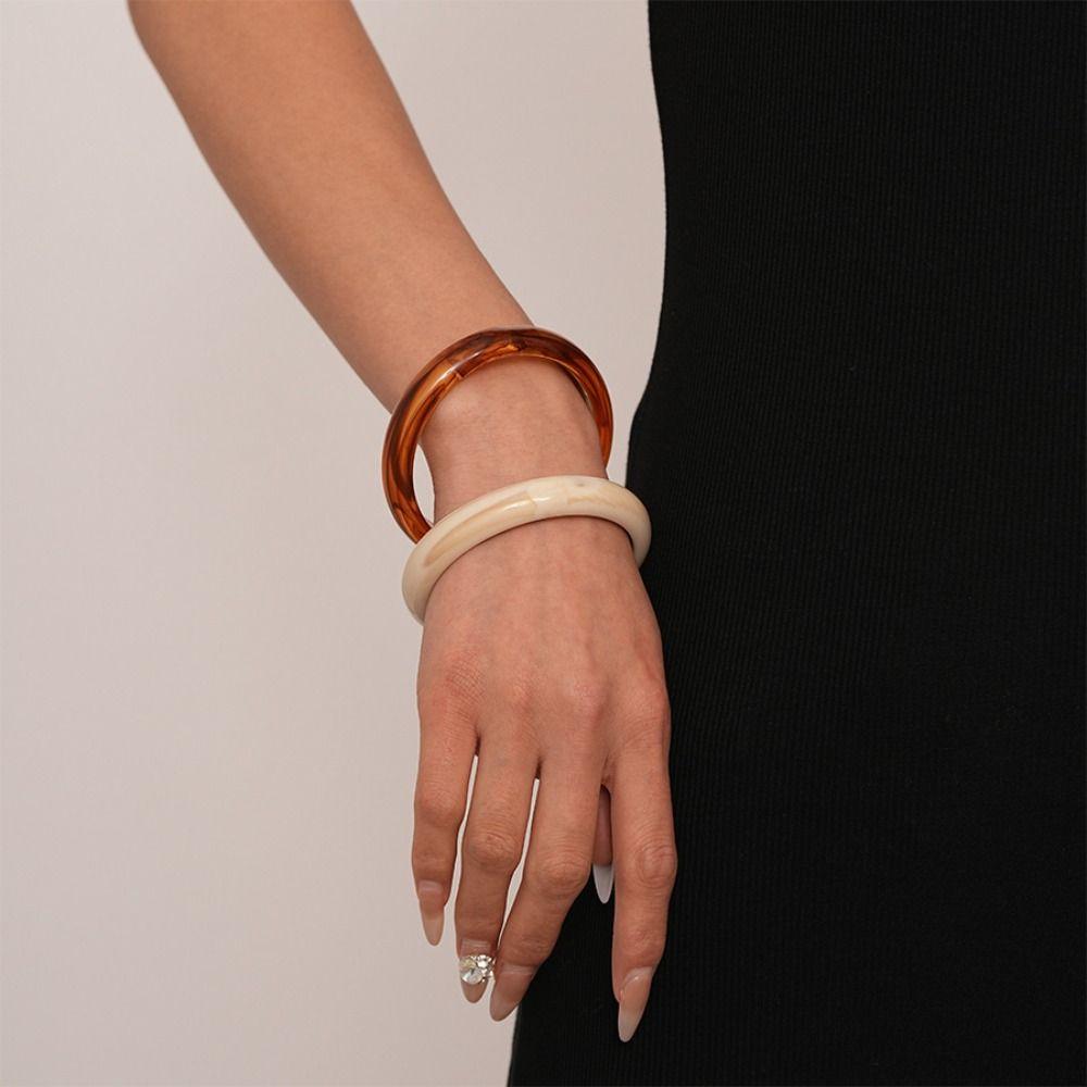 Bohemian Chunky Bracelets Geometric Retro Hand Ring Exaggerated Resin Bangles  Girls Gift